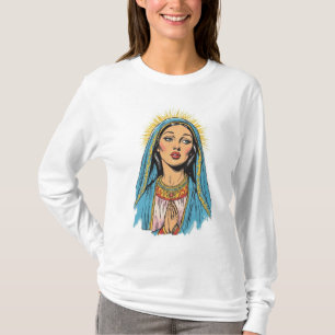 Camiseta de manga larga para mujer con estilo retr