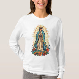 Camiseta de manga larga para mujer de la Virgen de