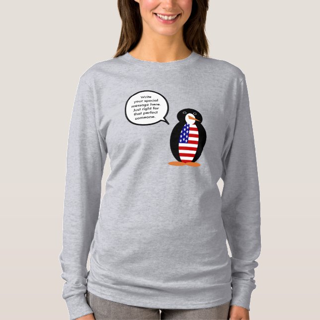 Camiseta de manga larga para mujer de Srta. Pingüi (Anverso)