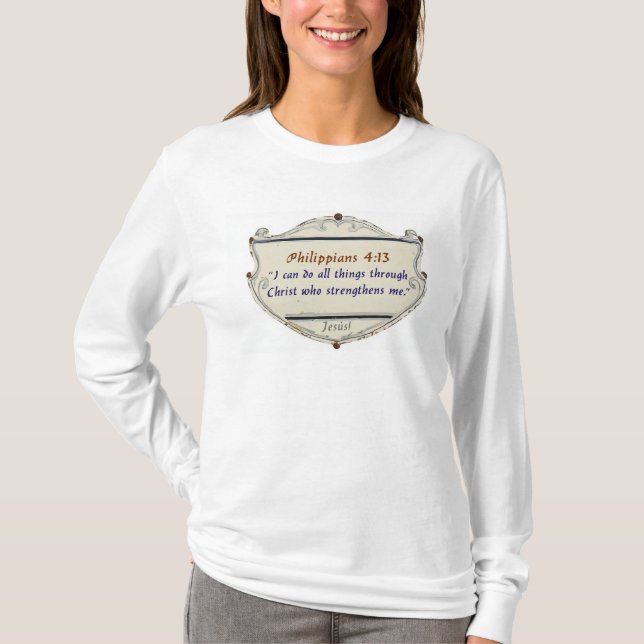 Camiseta de manga larga para mujer Philippians 4:1 (Anverso)