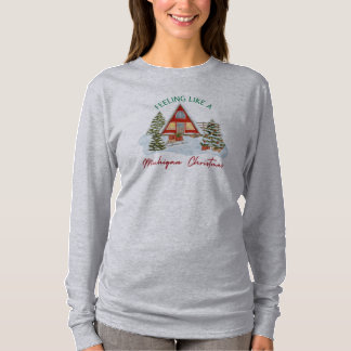 Camiseta de manga larga para Navidades de Michigan
