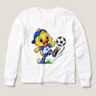 Camiseta de manga larga para niñas con pato de fút