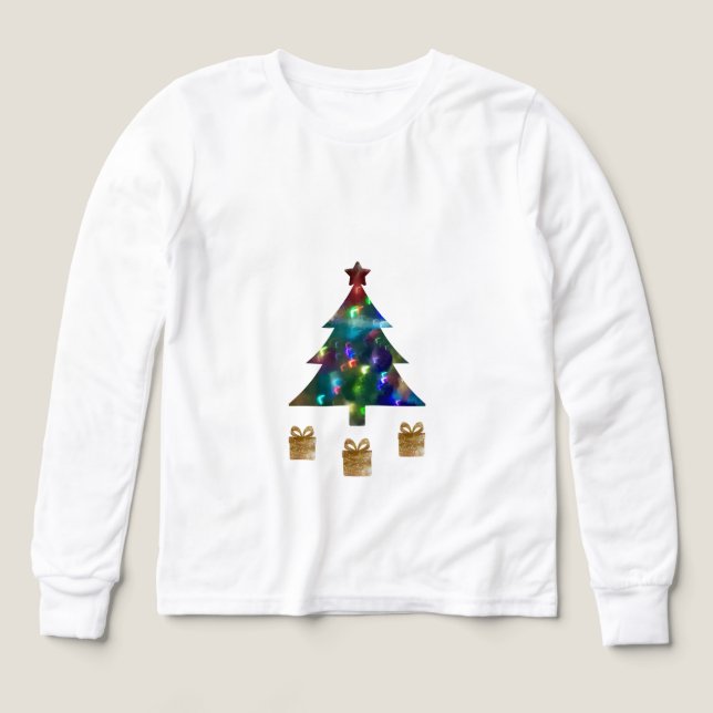 Camiseta de manga larga para niños con árbol de Na (Diseño frontal)