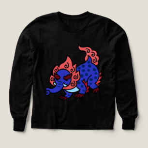 Camiseta de manga larga para niños de dragón azul