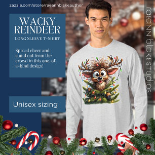Camiseta de manga larga Reno de Navidad Loco