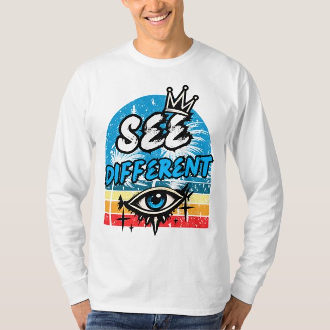 Camiseta de manga larga retro See Different (Anverso)