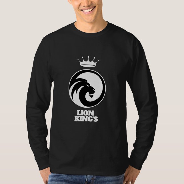 Camiseta de manga larga Rey León negro y blanco (Anverso)