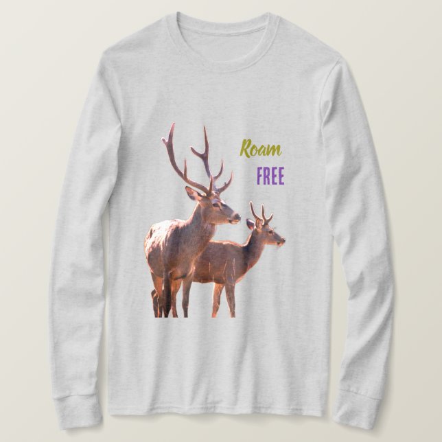 Camiseta de manga larga Roam Free Deers (Anverso del diseño)
