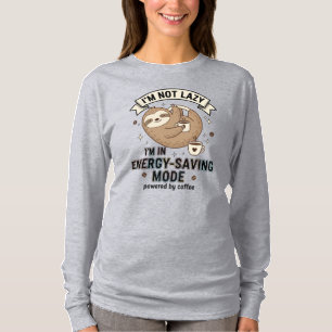Camiseta de manga larga Sloth Coffee Energy Saving