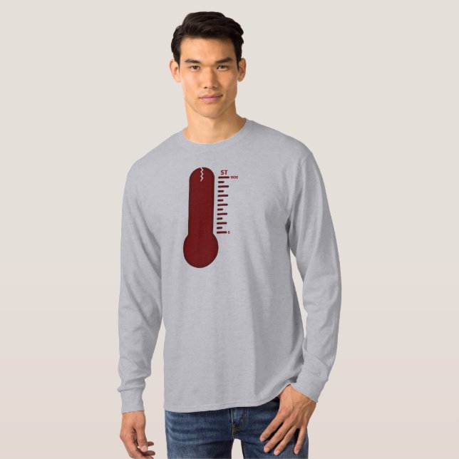 Camiseta de manga larga termómetro de estrés (Anverso completo)