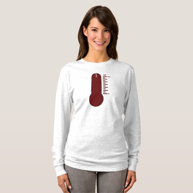 Camiseta de Manga Larga Termómetro de Estrés (Anverso completo)