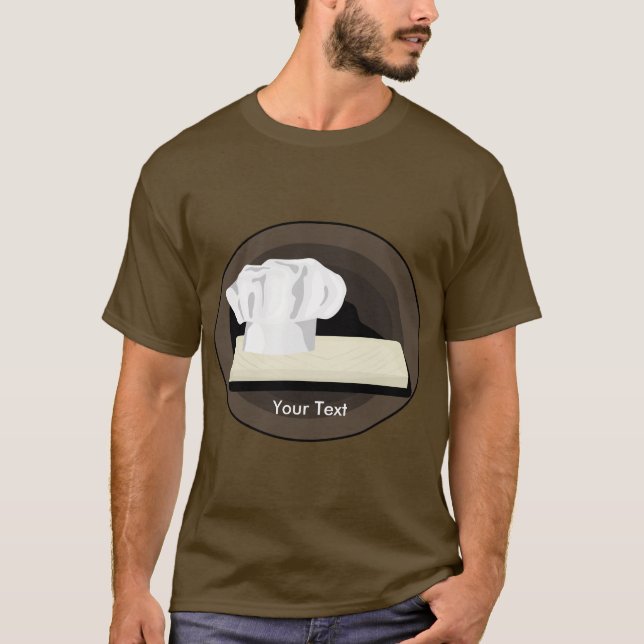 Camiseta de manga marrón del chef (Anverso)