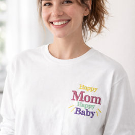 Camiseta De Mangas Largas Bordada Camiseta del Día de la Madre bordada para mamá fel