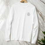 Camiseta De Mangas Largas Bordada Monograma simple moderno mejor tipografía de papá<br><div class="desc">Monogramas modernos y simples de letras en el frente y en la nape.</div>