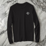 Camiseta De Mangas Largas Bordada Tipografía monográfica moderna simple de tres letr<br><div class="desc">Monogramas modernos y sencillos de 3 letras en la parte delantera y en la nape.</div>