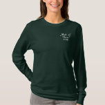 Camiseta De Mangas Largas Bordada Una empleada de honor, Boda polo, con cama de hono<br><div class="desc"></div>