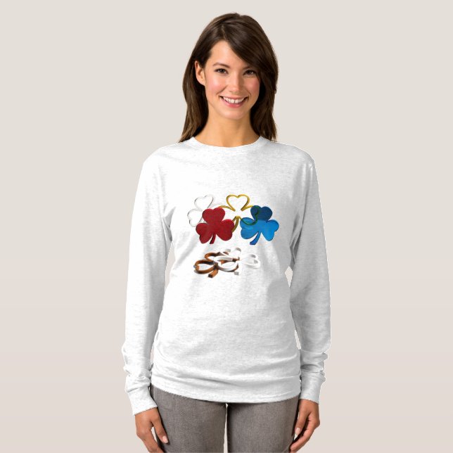 Camiseta de Mangas Largas Shamrocks (Anverso completo)