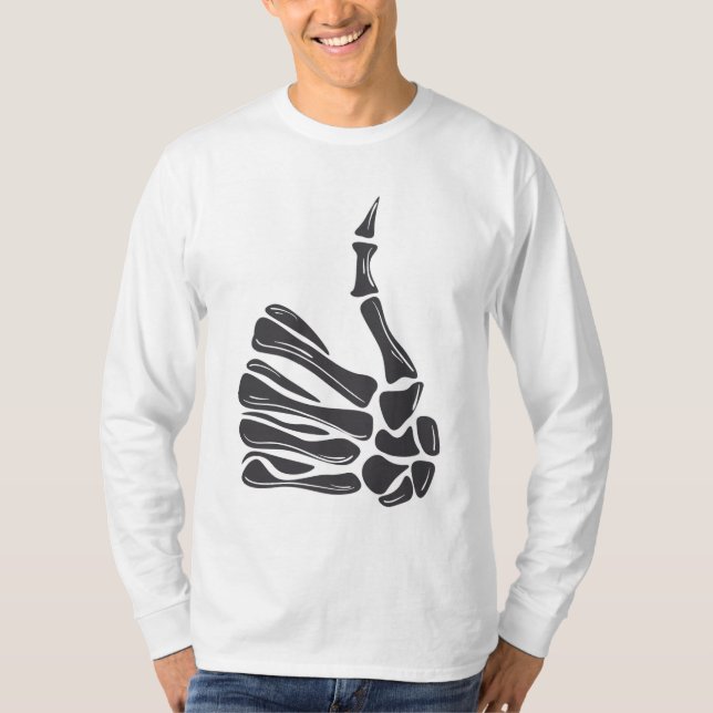Camiseta de Mano de Esqueleto con Pulgar Arriba (Anverso)