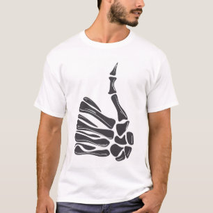 Camiseta de Mano de Esqueleto Pulgar Arriba