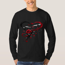 Camiseta de manos de esqueleto corazón rosa