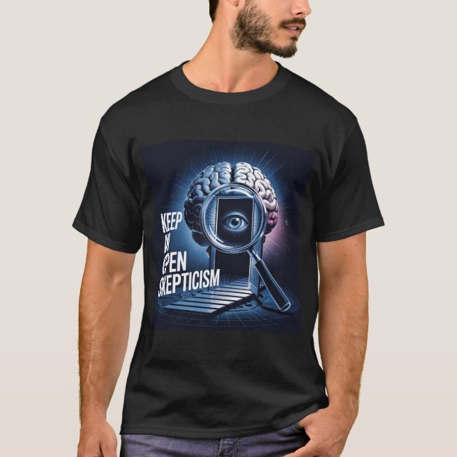 Camiseta de Mantén un Escepticismo Abierto (Anverso)