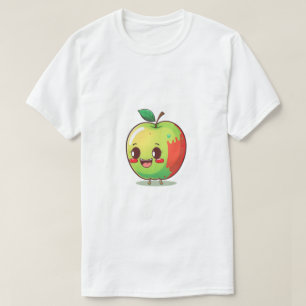 Camiseta de Manzana Feliz   Gráfico de Fruta de Di