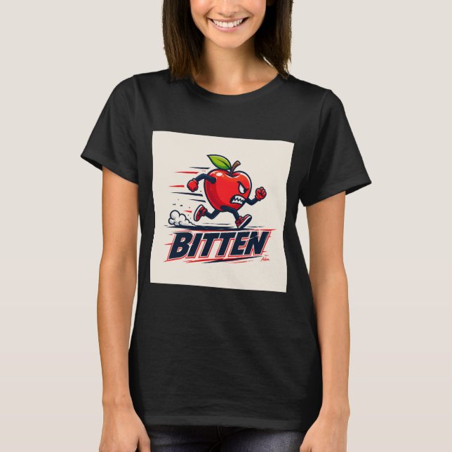 Camiseta de Manzana Mordida Corriendo (Anverso)