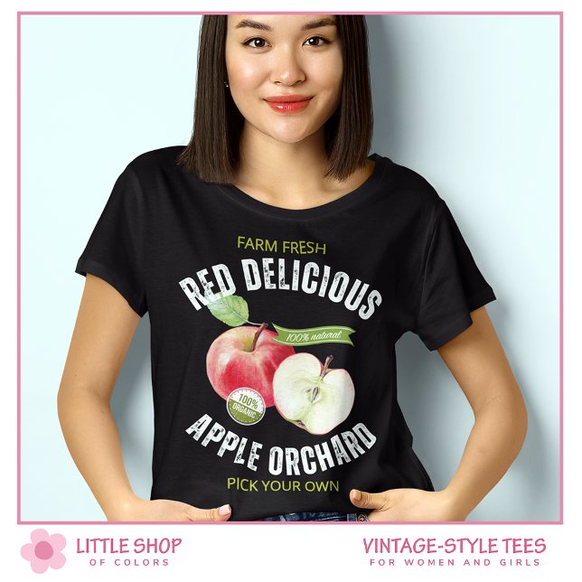 Camiseta de Manzanas Rojas Frutas al Estilo Vintag (Subido por el creador)