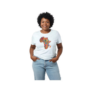 Camiseta de Mapa Africano Colorido de Celebración