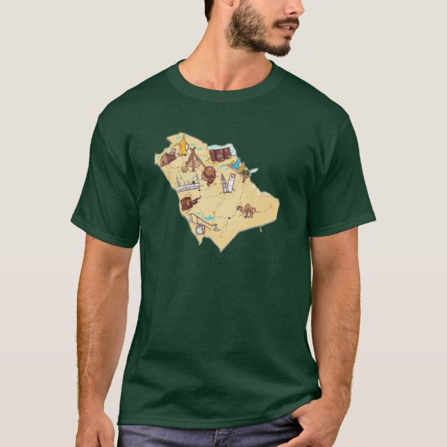 camiseta de mapa árabe saudita (Anverso)