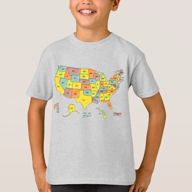 Camiseta de mapa de Estados Unidos (Anverso)