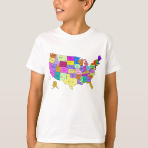 Camiseta de mapa de Estados Unidos