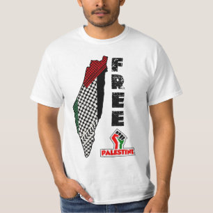 Camiseta de mapa de keffiyeh de Palestina libre ba