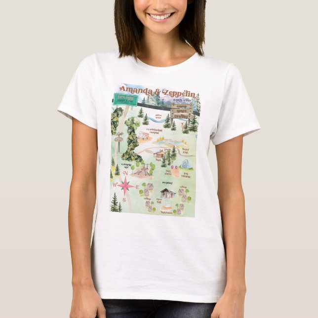 camiseta de mapa del campamento de mujeres (Anverso)