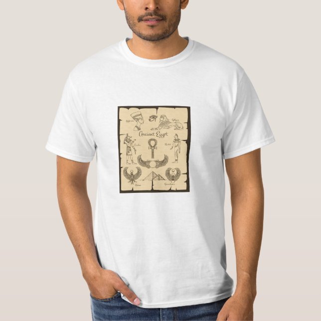 Camiseta de mapa egipcio - Tierra de faraones y pi (Anverso)