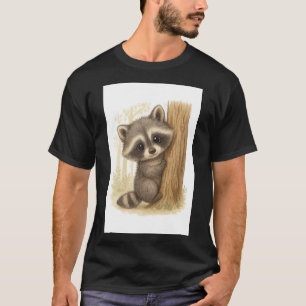 Camiseta de Mapache Adorable Espiando