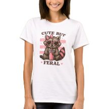Camiseta de Mapache Lindo pero Feral – Anim Kawaii