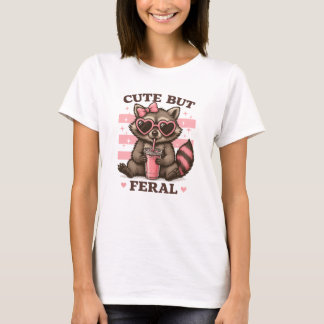 Camiseta de Mapache Lindo pero Feral – Anim Kawaii