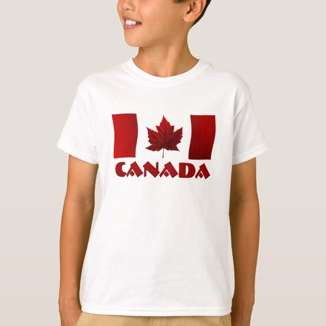 Camiseta de Maple Leaf Kid con bandera de Canadá (Anverso)