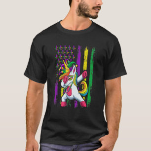 Camiseta de Mardi Gras con bandera de unicornio bu