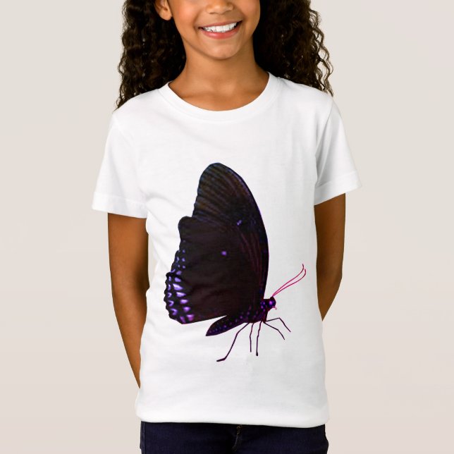 Camiseta de mariposa con Chicas rosados, morados y (Anverso)