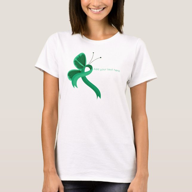 Camiseta de mariposa de Jade Awareness Ribbon (Anverso)