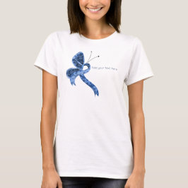 Camiseta de mariposa de la cinta azul paisley de s