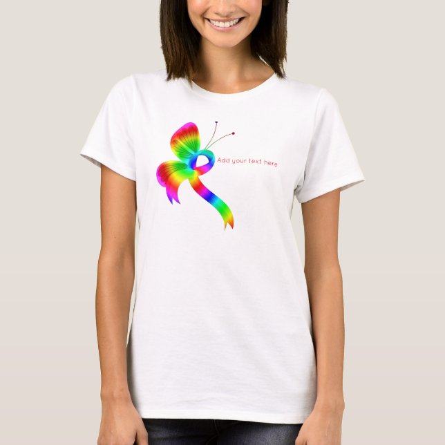 Camiseta de mariposa de la cinta de sensibilizació (Anverso)