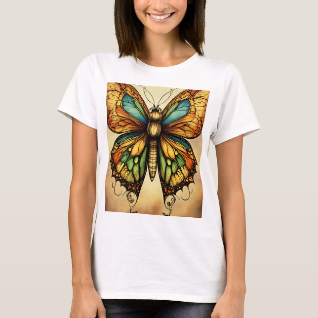 Camiseta de mariposa dibujada a mano (Anverso)