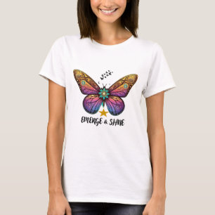 Camiseta de Mariposa Emerge y Brilla