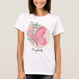Camiseta de mariposa floral personalizada