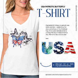 Camiseta de mariposa patriótica de EE. UU.