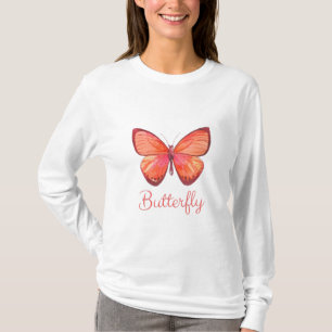 Camiseta de mariposa roja de bonito