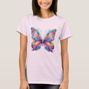 Camiseta de mariposa vibrante etérea